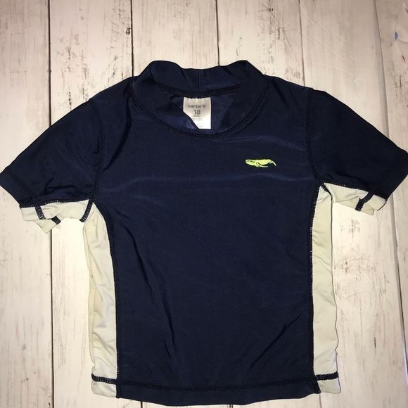 18 mo Carter’s rashguard swim trunks diaper hat lot set - Picture 3 of 13